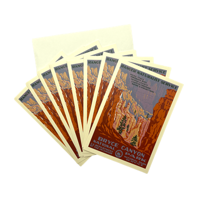 Bryce Canyon WPA Retro Style Notecards
