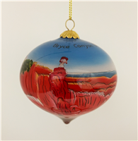 Bryce Canyon Hand Painted Glass Christmas Ornament