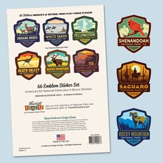 National Parks Mini Emblem Sticker Set