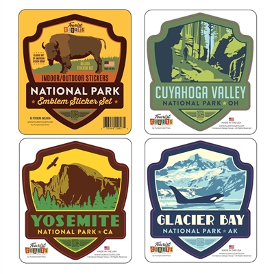 63 National Park Emblem sticker set