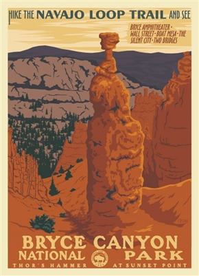 bryce poster canyon retro ranger series price brycecanyon shop