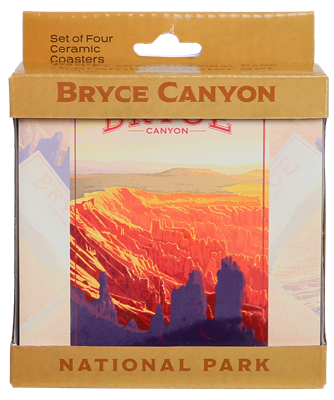 Bryce Canyon Retro Ranger Set of 4 Ceramic Coasters