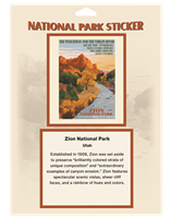 Zion National Park Retro Ranger Passport Sticker