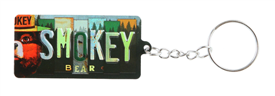 Smokey Bear Tin License Keychain