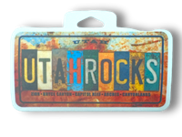 Utah Rocks License Plate Sticker