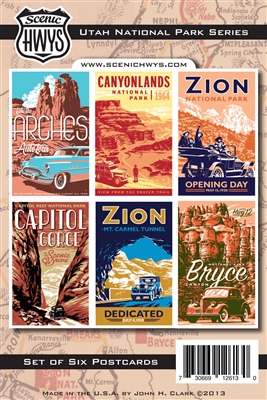 Utah National Parks Series Postcards