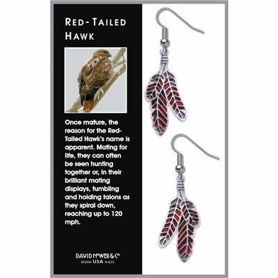 Red Tailed Hawk Earrings