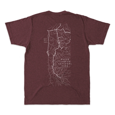 Bryce Canyon Line Map Short-Sleeve Tee - New COLOR
